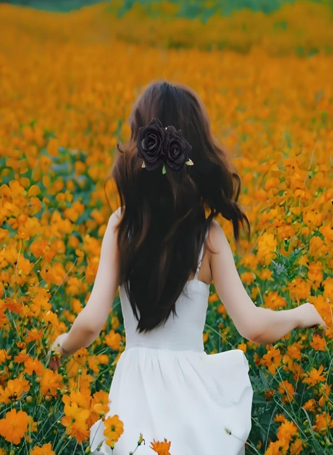 Wuyituart Black Flower Hair Clip Comb Black Hair Accessories Bohemia Flower Hairpin - Image 4
